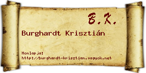 Burghardt Krisztián névjegykártya